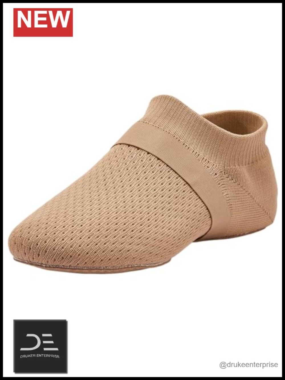 Slip-on Jazz Shoes Breathable Knitted Mesh Dance Shoes Women
